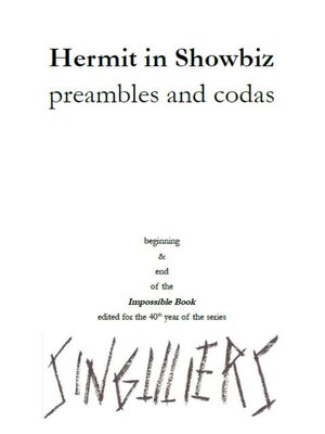cover image of Hermit in Showbiz (preambles and codas)